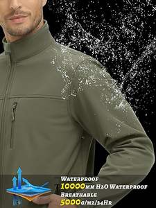 Vestes unisexes coupe-vent softshell résistantes à l'eau pour hommes Manteau de travail respirant avec couche intérieure en polaire chaude Vente en gros d'usine OEM - Product Image 3