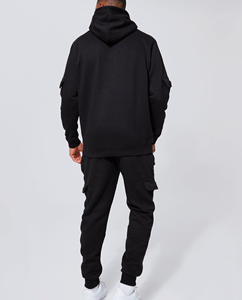 Fabricant de vêtements – Survêtements vintage d'hiver à capuche pour hommes avec logo brodé et impression par transfert thermique personnalisée, coupe évasée - Product Image 2