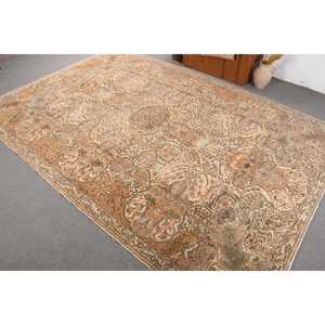 0.7x12.8 ft Rug, Vintage Turkish Rug, <b>Brown</b> <b>Wool</b> Rug - Product Image 4