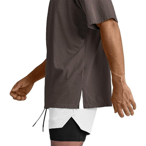 Custom <b>Logo</b> T-Shirt for Men Oversized 100% Cotton Heavyweight Loose Fit High Quality O-Neck Collar Knitted Fabric - Product Image 3