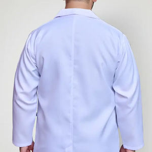 Blouse de laboratoire blanche de base pour usage hospitalier unisexe, en polyester/coton, tissu résistant, design simple et pratique - Product Image 3