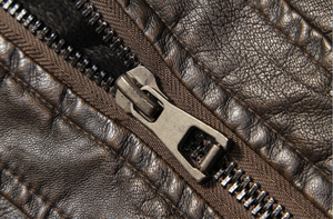 Chaquetas de Invierno con Cuello Alto y Logotipo Personalizado, Chaquetas de Cuero Estilo Bomber para Hombre - Product Image 5