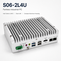PC industriel sans ventilateur Intel Celeron J6412, double LAN, entrée 9-36V DC, support rail DIN, support mural, ordinateur embarqué S06-2L4U