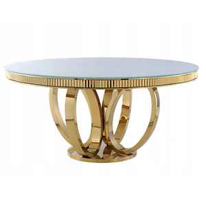 DreamLike Factory Modern Home Stainless Steel Gold Frame Dinning <b>Table</b> Set Furniture Luxury Dining <b>Table</b> Wedding <b>Table</b> - Product Image 1
