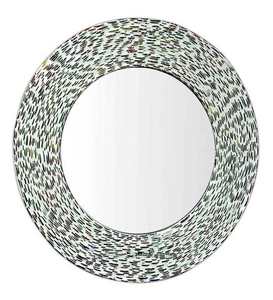 Espejo de hierro de aspecto elegante montado en la pared de hojas de Sol de lujo para decoración de oficina en casa sala de dibujo decorativa Vintage sala de maquillaje - Product Image 6