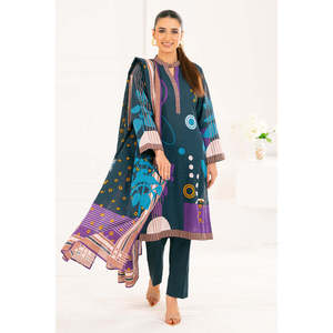 Ensemble 3 pièces WNS-52029 en coton Khaddar imprimé, Salwar Kameez pakistanais pour les festivals avec Dupatta, tenue festive indienne - Product Image 3