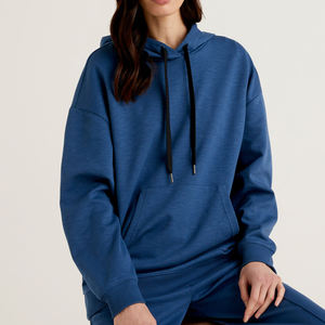 <b>Blue</b> Color Ladies Plain <b>Hoodies</b> Fleece Top Sale Casual Hoodie Custom Logo French Terry Fleece Sports Heavyweight Pullover Hoodie - Product Image 3