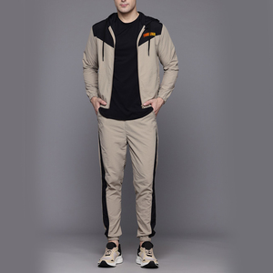 Conjunto Deportivo Personalizado de Nailon Arrugado para Hombre, Chaqueta Cortavientos con Bloques de Color, Resistente al Agua, Ligero, con Logotipo Bordado Personalizado - Product Image 1