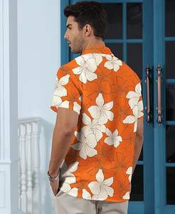 Nueva moda de verano para hombres, camisas polo de punto con botones a rayas, camisetas vintage de manga corta, camisa hawaiana para hombres: Playa de verano para hombres - Product Image 3