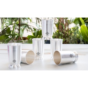 IndianArtVilla Juego de 6 vidrios hechos a mano con diseño liso Chapado en plata pura para beber y regalo - Product Image 2