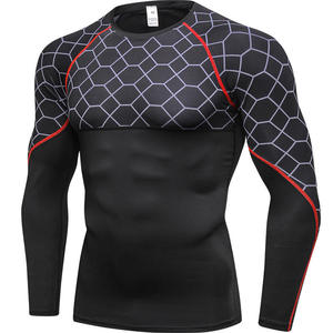 Protector de erupción de secado rápido para hombre para ropa deportiva Mangas largas cómodas con compresión Color sólido para adultos - Product Image 3