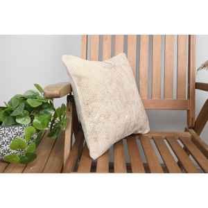 Beige 18x18 Inch Luxury Kilim Patchwork Wool <b>Bolster</b> <b>Pillow</b> Vintage Fluffy Woven Design Eco-Friendly Non-Slip Removable Washable - Product Image 2