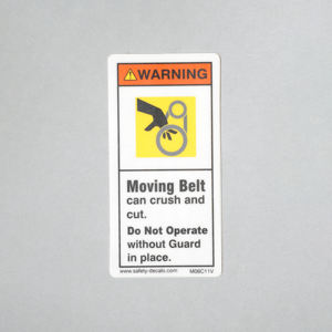 Étiquette de sécurité pour ceinture de transport en mouvement, décalcomanie de sécurité, ne pas utiliser sans protection, imperméable, adhésif 3M, étiquettes d'emballage M06 - Product Image 3
