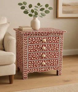 Mesa Decorativa de Madera Rectangular de Estilo Moderno con Incrustaciones de Hueso, Resistente al Calor y Antideslizante de f s international - Product Image 6