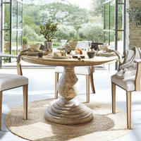 Table à manger en bois de manguier, faite à la main, en bois massif, design moderne et élégant, pour restaurant, hôtel, école, salon, commerce, centre commercial, chambre à coucher