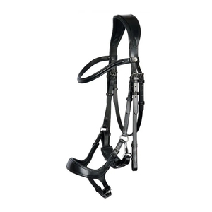 FWS Horse Brida Portugues Cuero con herrajes plateados/dorados con rienda Negro-marrón Tamaño personalizado PK - Product Image 6