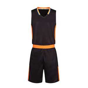 Basket-ball pour enfants et uniformes pour hommes quantité en vrac noir Orange respirant femmes ensembles mode basket-ball personnalisé à vendre - Product Image 5