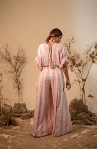 Algodón verano exclusivo ucraniano elegancia bordado completo globo mangas Ucrania mujeres cuello en V cinturón vestidos de fiesta de noche - Product Image 5