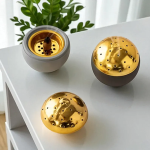 Quemador Bakhoor de lujo de latón con diseño de concha marina y cadena de borlas de perlas para decoración del hogar - Product Image 4