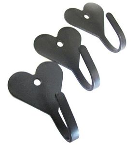 Black iron wall hanger with multiple hooks for home office garage workshop <b>storage</b> and organization - Product Image 3