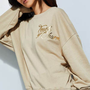 Sweat-shirt à manches longues pour femmes en tissu chaud pur facile à porter Logo imprimé sur le devant de nouvelle couleur pour l'automne et l'hiver - Product Image 2