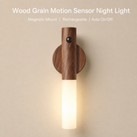 Veilleuse LED à piles, rechargeable par USB, lampe murale intelligente à détection de mouvement, en plastique, pour couloir et salon