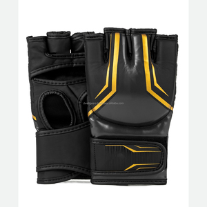 Custom Leather MMA Gloves Wholesale Breathable Boxing Training Sparring Gloves Non-Slip Half Finger Adjustable Wrist Strap OEM - Product Image 1