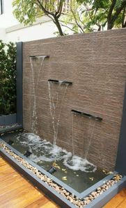 Belle fontaine murale Fontaine murale extérieure Caractéristique de l'eau Cascade de pierre élégante pour la décoration de jardin, de patio et d'arrière-cour - Product Image 3