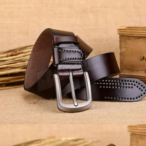 Cinturones de Cintura de estilo nuevo de lujo para hombres profesionales hechos a medida con aleación de cuero genuino de secado rápido y transpirable para hebilla - Product Image 5