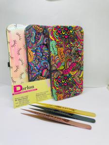 Pince à cils personnalisée en acier inoxydable avec logo privé pince à épiler d'extension de cils avec kit en PU emballage de pince à cils - Product Image 4