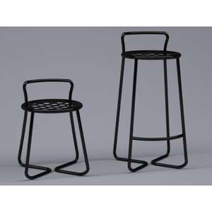 Tabouret en métal élégant avec nouveau design et support dorsal confortable parfait pour toute maison moderne - Product Image 1