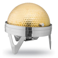Ensemble de chauffe-plats en acier inoxydable doré de luxe pour buffet, aliments d'occasion, restaurant, hôtel, restauration, capacité de 6L, motif rond