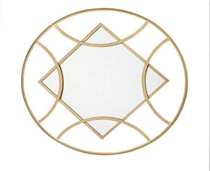 Miroir décoratif côtier ovale mural carré en métal en fer forgé pour la décoration de salon d'hôtel à la maison - Product Image 3