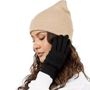 Gorro de invierno de punto Jacquard personalizado, Parche de goma con Logo 100%, gorro de lana a la moda para viajes en la playa, uso informal, lazos bordados - Product Image 1