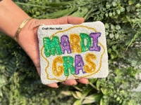 Mardi gras dompet Mini bermanik biji, kualitas tinggi dompet koin pendek wanita untuk wanita dompet manik-manik