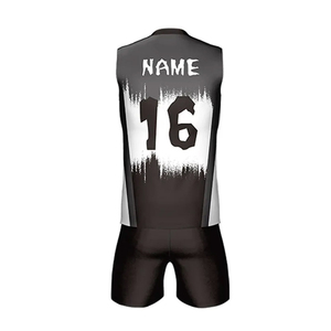 Ensembles de volley-ball personnalisés avec logo imprimé par sublimation, hommes et femmes, couleur unie, sans manches, en vente, uniformes personnalisés - Product Image 2
