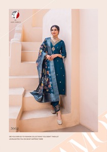 Último diseñador Dola seda Jacquard bordado pesado trabajo a mano fiesta de mujeres Festival conjunto de Kurti de alta calidad por Fab Zone - Product Image 4