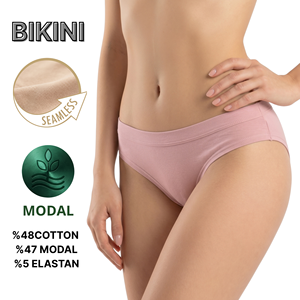 Braguitas de Bikini de Cintura Media para Mujer, Sin Costuras, Ecológicas, Transpirables, de Algodón Modal, Lavables a Máquina - Product Image 4