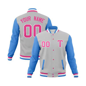 OEM Personalizar Multi Color Chaqueta de béisbol de los hombres de alta calidad de tela transpirable Regular Fit Rib Neck Varsity Jacket para los hombres - Product Image 1