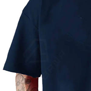 Camiseta de calle de gran tamaño para hombre de alta calidad, logotipo estampado de peso pesado, longitud personalizada, larga - Product Image 6