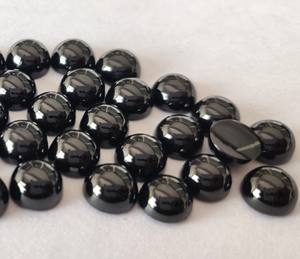 Cabujón redondo de espinela negra natural de 4mm de alta calidad-Espinela negra suelta de excelente calidad - Product Image 4