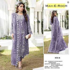 Costume pakistanais tendance avec séquences Travail brodé et travail manuel Travail Khatli - Product Image 5