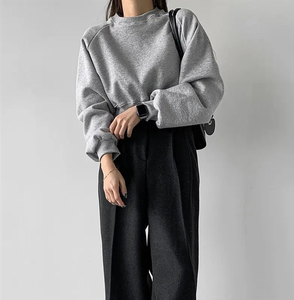 Sudadera con capucha de alta calidad para mujer, sudadera informal holgada Vintage, precio barato, ropa de calle de manga larga, sudadera transpirable corta - Product Image 3