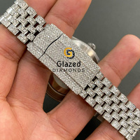 Montre Hip Hop en Moissanite pour Homme avec Mouvement Mécanique Analogique en Acier Inoxydable et Diamants Ronds Brillants Améliorés