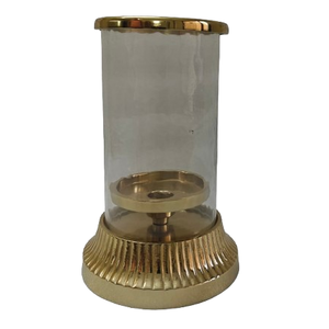 Bougeoir de Noël élégant en aluminium Design unique Bougeoir en verre pour festivals et décoration de table de mariage - Product Image 1