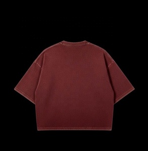 Camiseta Vintage con Lavado Ácido, Estilo Retro Urbano, de Algodón Lavado, Informal, para Hombre y Mujer, Estilo Grunge Suave, Top de Moda para el Día a Día - Product Image 3