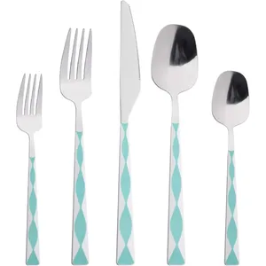 Best seller fornitori indiani riutilizzabili pranzo posate Set in acciaio inox da viaggio campeggio posate Set utensili per tavolo da pranzo