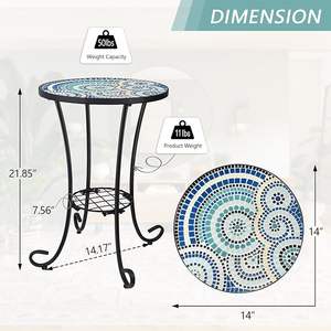 Mesa Decorativa de Mosaico para el Hogar, Mesa de Mosaico Hecha a Mano para Decoración del Hogar, Mesa Redonda de Mosaico con Superficie de Azulejos de Cerámica a Bajo Precio - Product Image 4