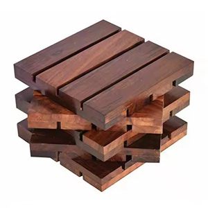 Sous-verres en bois décoratifs élégants Sous-verres en pierre en bois élégants par l'artisanat du croissant - Product Image 1