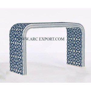 Mesa central de consola de latón de Metal pulido dorado de mármol blanco, mesa consola de muebles de almacén y sala de estar de la mejor calidad - Product Image 5